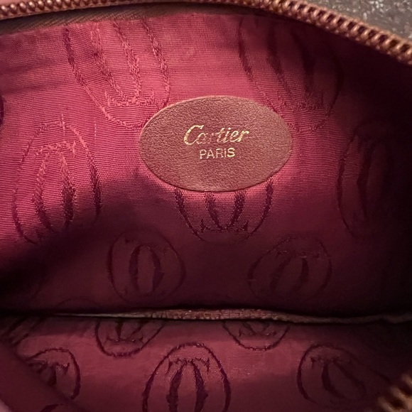 Cartier Must Line Burgundy Leather Coin Purse with Gold Hardware - Picture 6 of 10